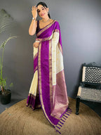 Soft Silk Kanjivaram Saree with Copper Zari Weaving