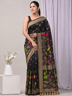 Hand Dyed Nylon Kadi Crepe Georgette Saree