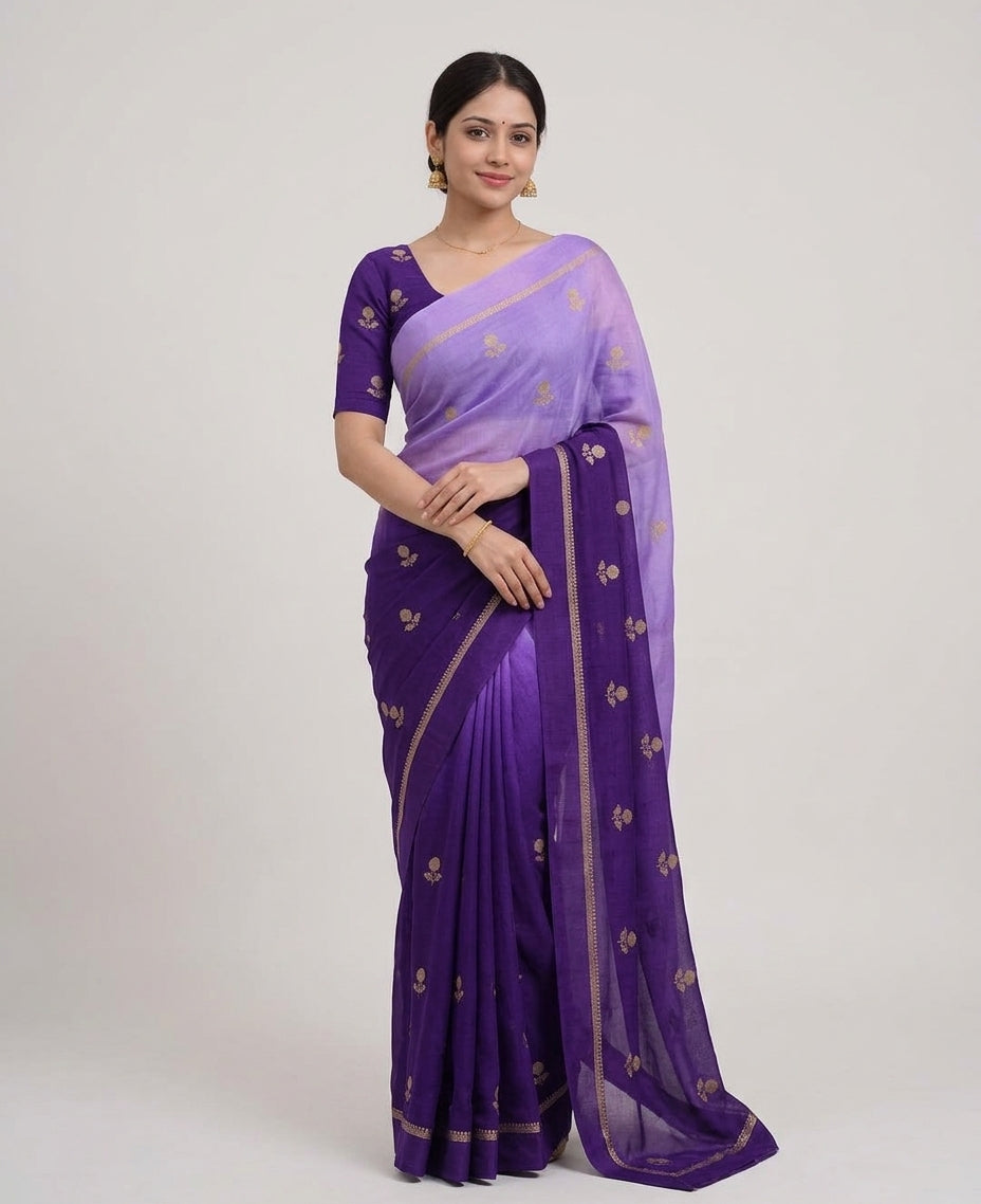 Viscose Khadi Silk Saree with Jacquard Leaf Design Main image