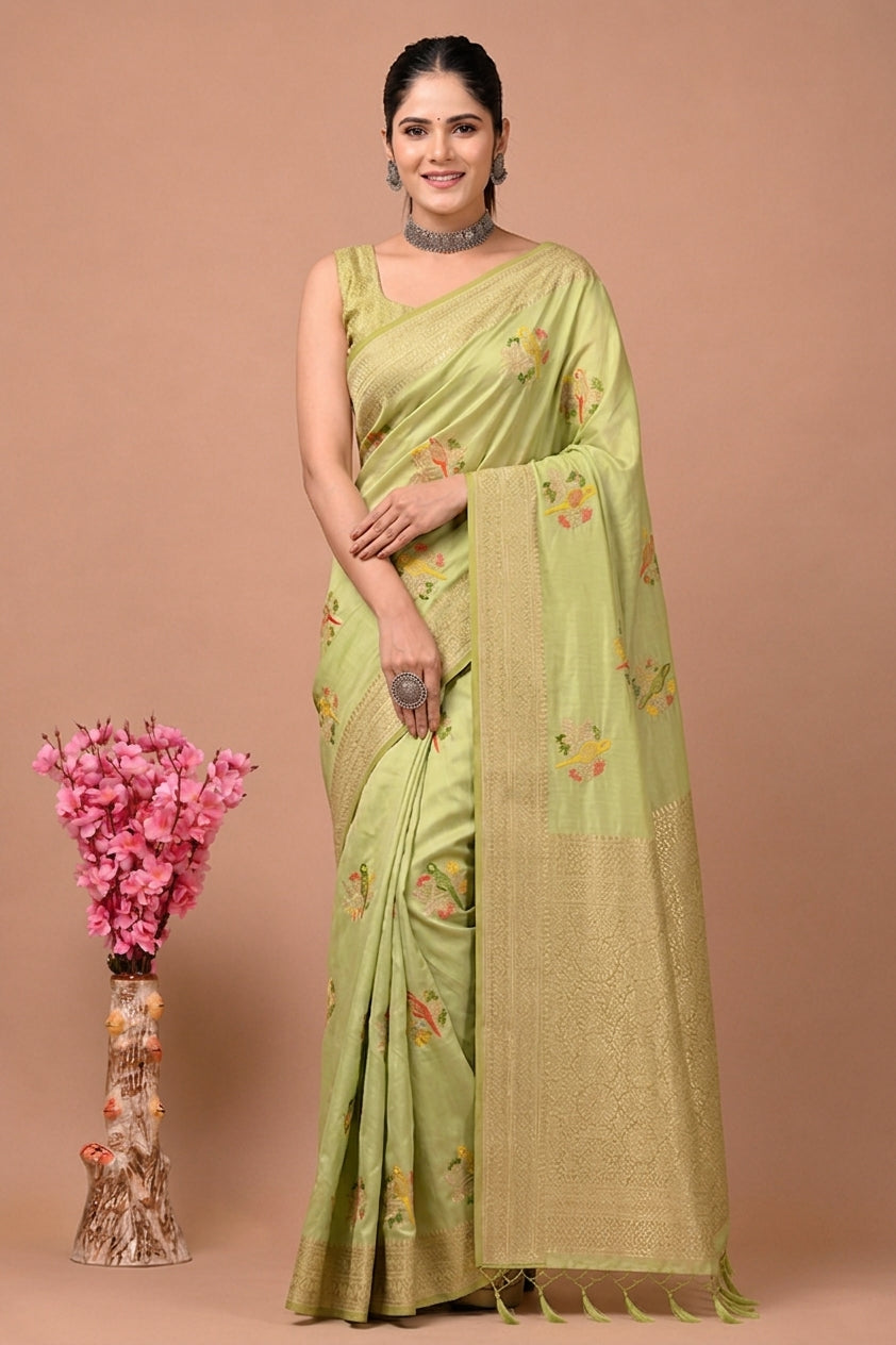 Perot Design Nylon Kadi Crepe Georgette Saree Main image