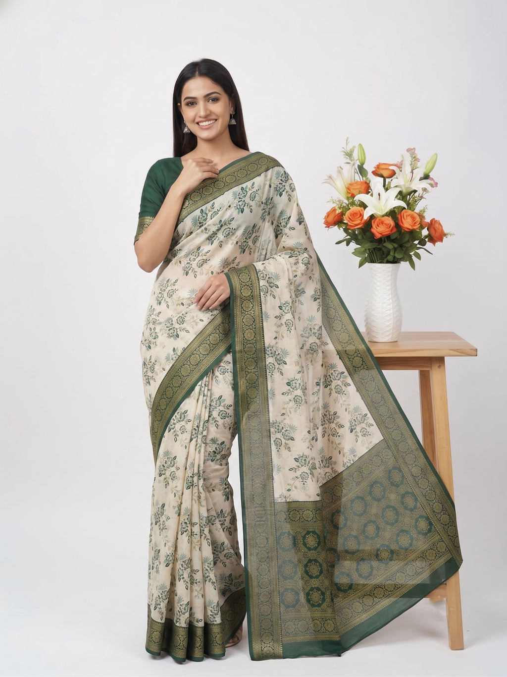 Classic Banarasi Silk Saree with Gold Zari Work