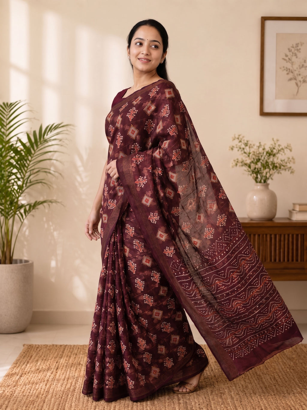 Soft Cotton Saree with Traditional Printed Motifs