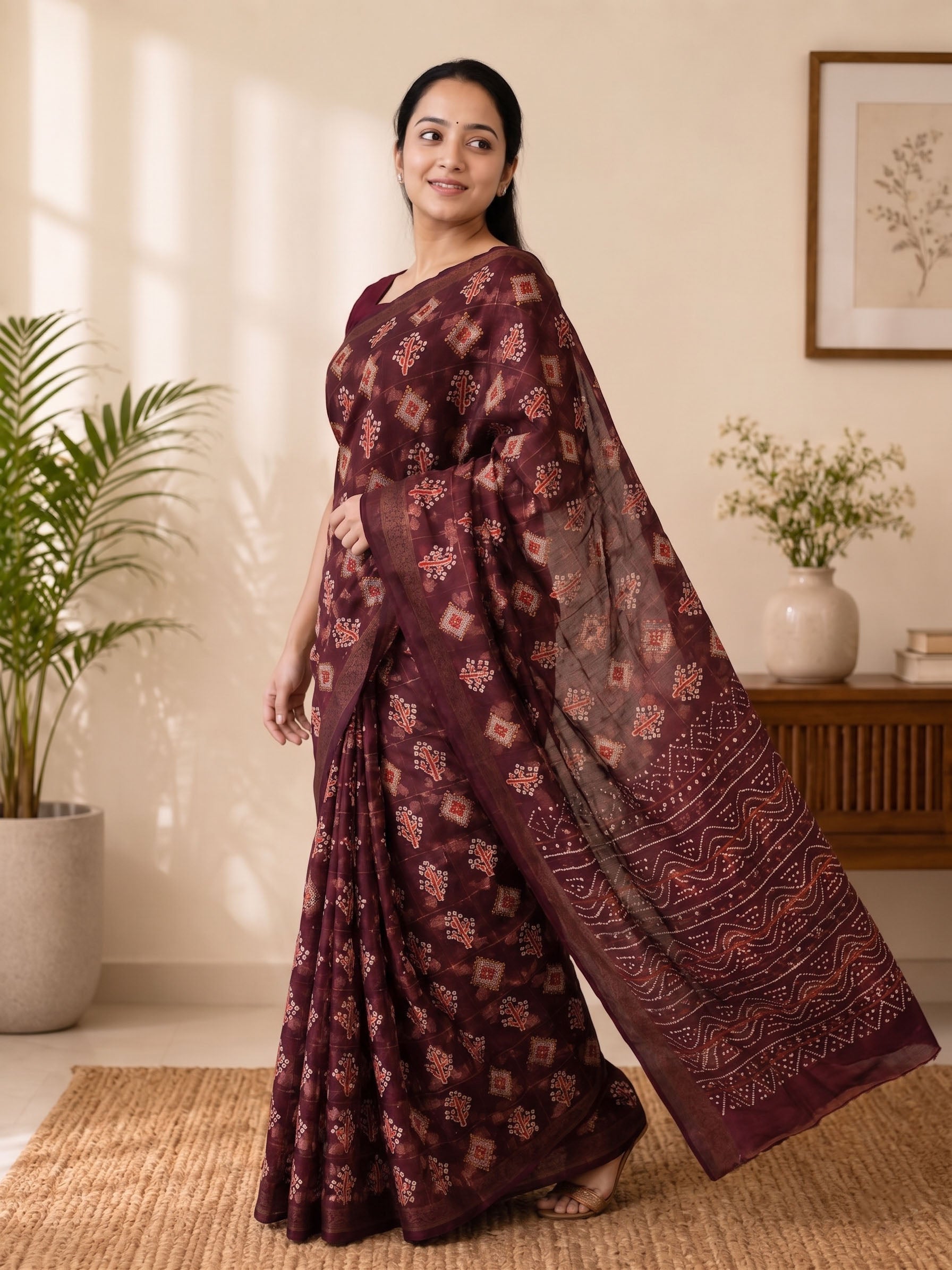 Soft Cotton Saree with Traditional Printed Motifs