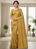 Golden Flower Zari Weaving Designer Saree