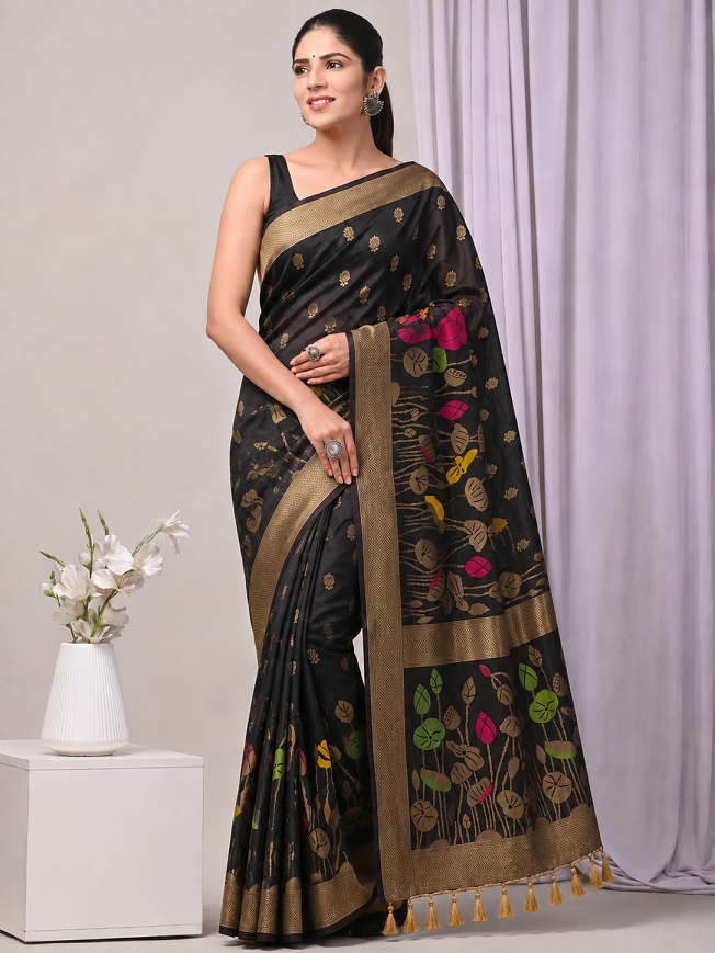Hand Dyed Nylon Kadi Crepe Georgette Saree