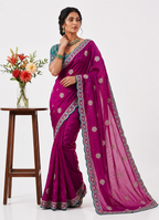 Luxe Fendy Satin Party Wear Saree