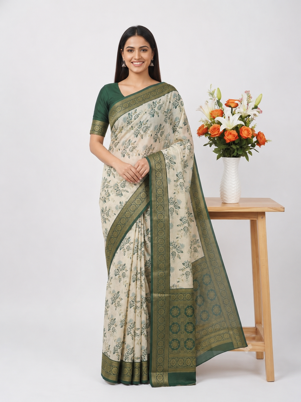 Classic Banarasi Silk Saree with Gold Zari Work