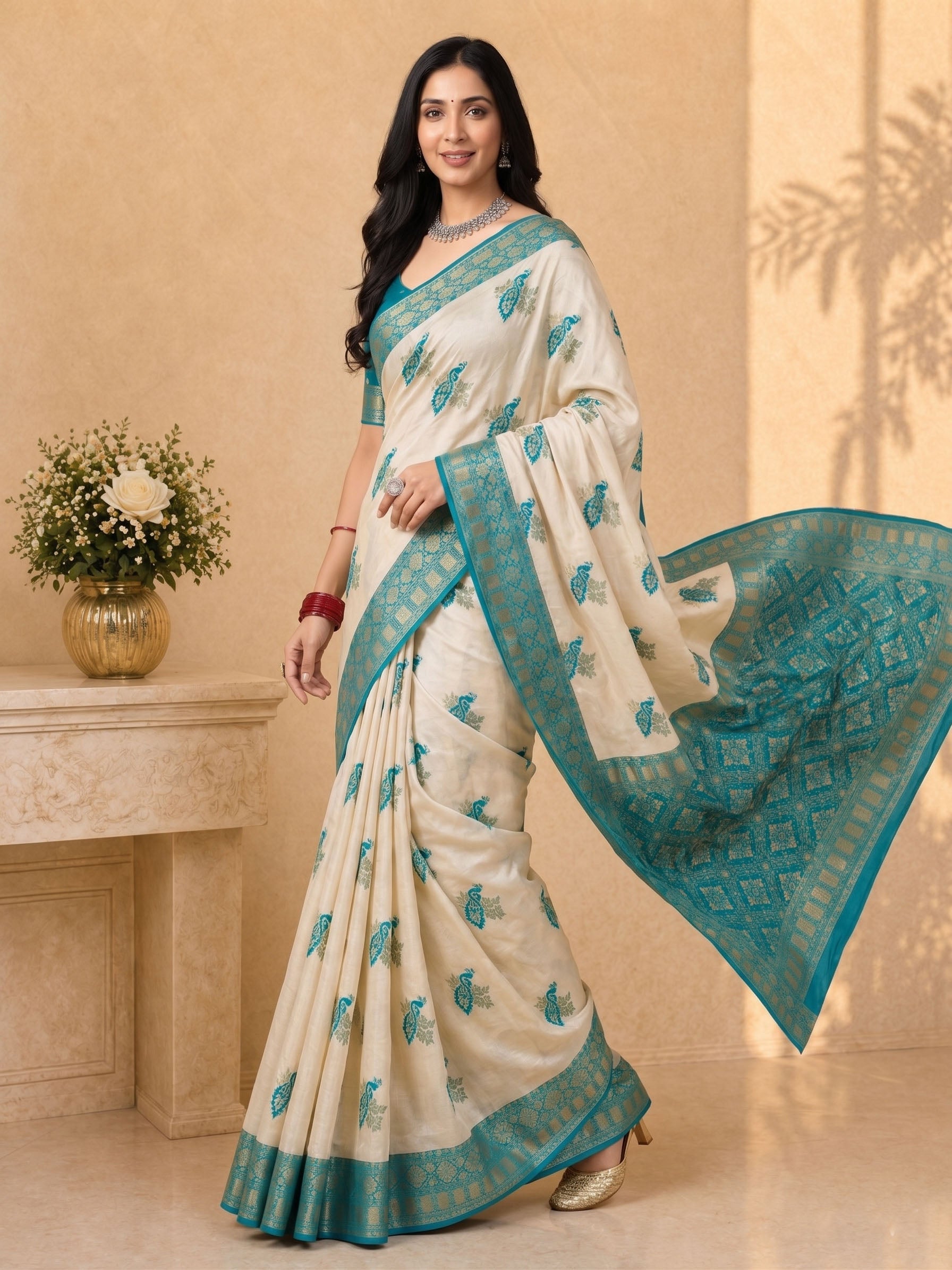 Elegant Zari Kanjivaram Saree Secondary image