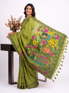 Premium Soft Cotton Saree with Colourful Kalamkari Pallu