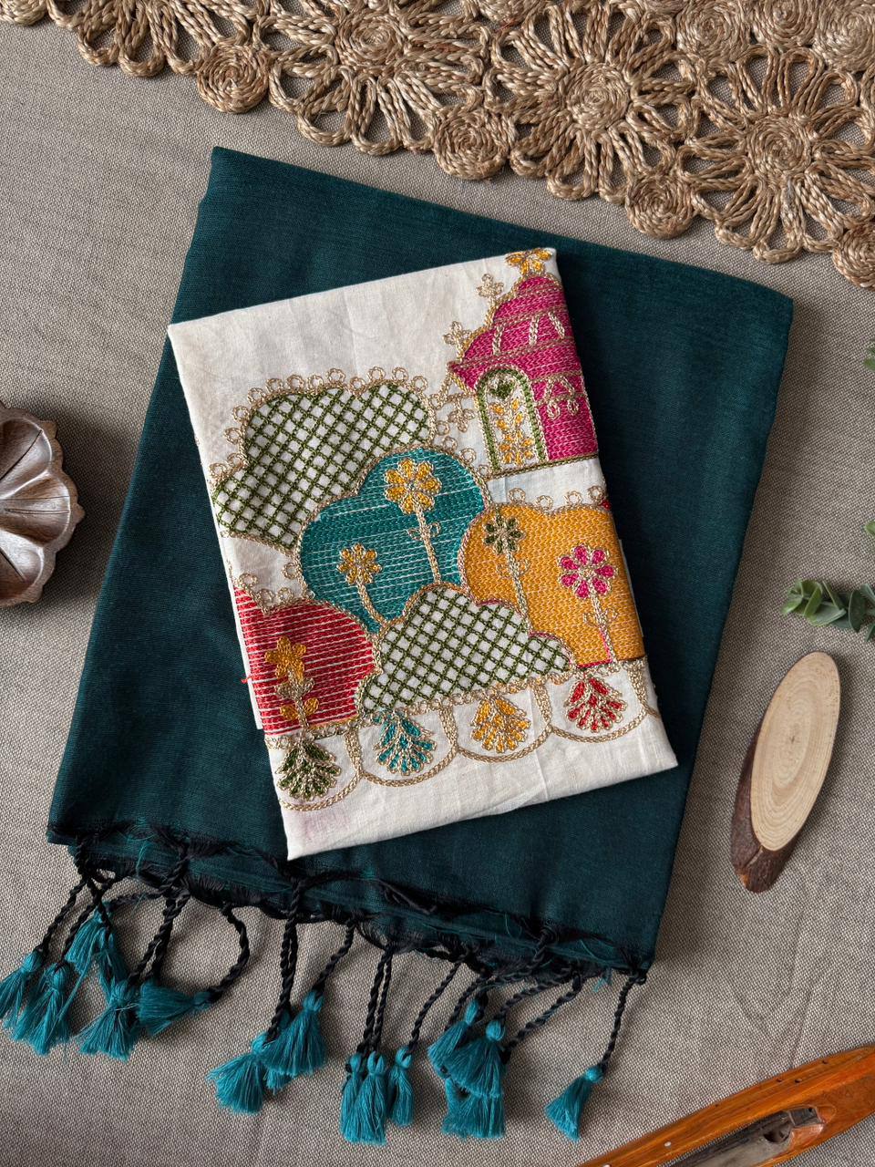 Soft Handloom Cotton Saree With Heavy Blouse