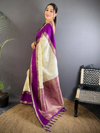 Soft Silk Kanjivaram Saree with Copper Zari Weaving