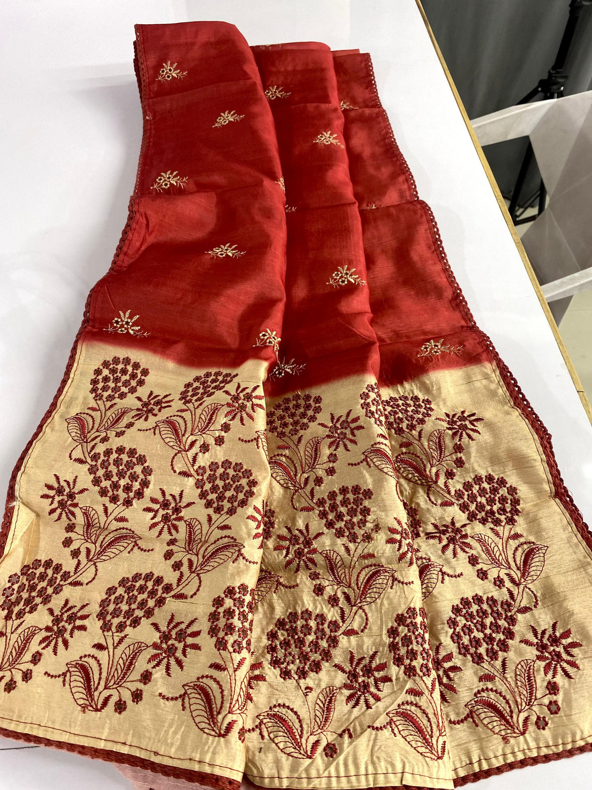 Festive Wear Digital Print Red Color Saree