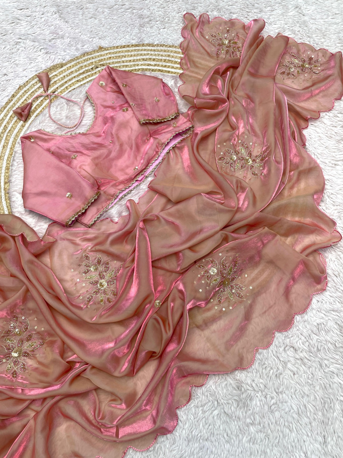 Festive Fandy Satin Saree with Designer Blouse