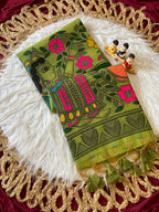 Premium Soft Cotton Saree with Colourful Kalamkari Pallu