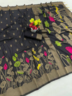 Hand Dyed Nylon Kadi Crepe Georgette Saree