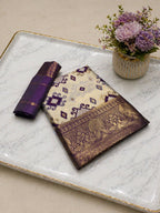 Elegant Silk Blend Saree With Traditional Zari Weaving
