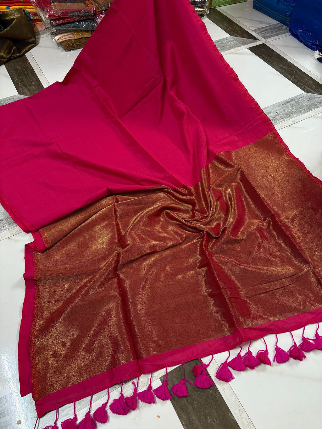 premium Jari Khadi Cotton Saree