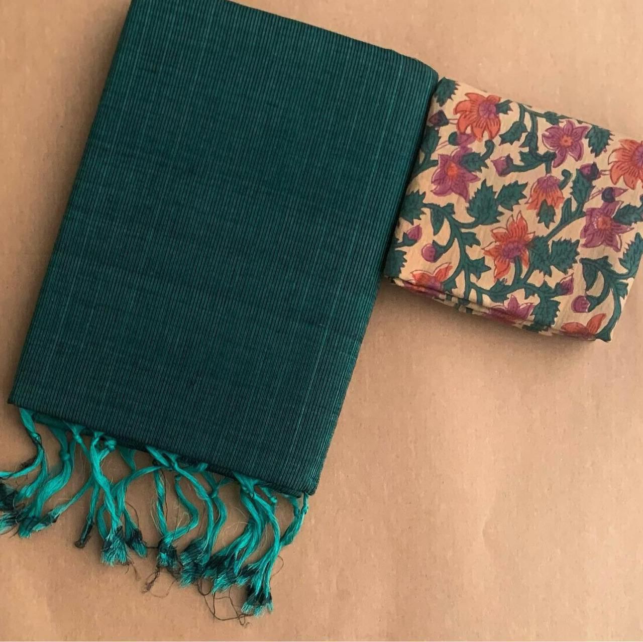 Handloom Khadi Cotton Saree with Magic Blouse