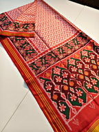 Handloom Silk Patola Saree with Lagadi Patta Border