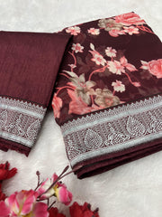 Peaceful Maroon Color Georgette Saree