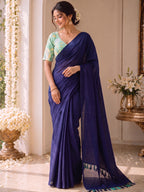 Handloom Khadi Cotton Saree with Magic Blouse