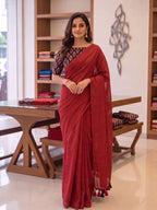 Elegant Khadi Cotton Saree with Magic Cotton Blouse