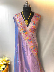 Delightful Paithani Silk Lavender Color Saree