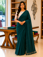 Elegant Khadi Cotton Saree with Magic Cotton Blouse