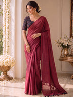 Handloom Khadi Cotton Saree with Magic Blouse