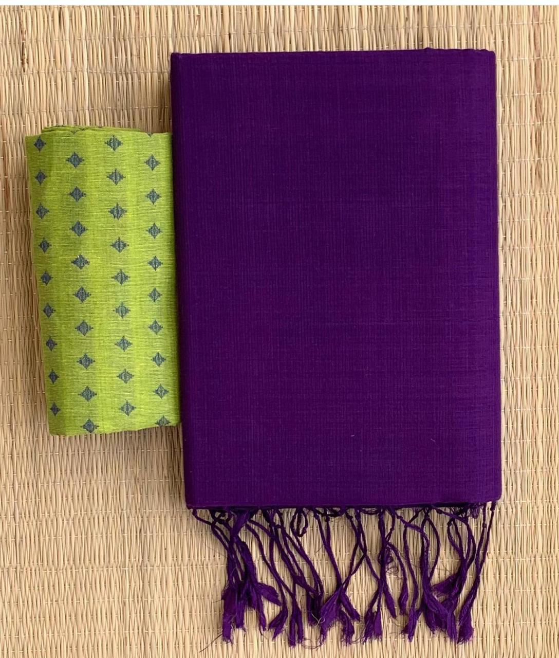 Handloom Khadi Cotton Saree with Magic Blouse