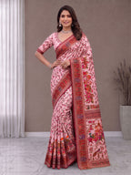 Pure Soft Pashmina Silk Saree with Kashmiri Woven Pallu