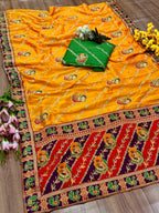 Dola Silk Saree with Diamond Work and Jacquard Border