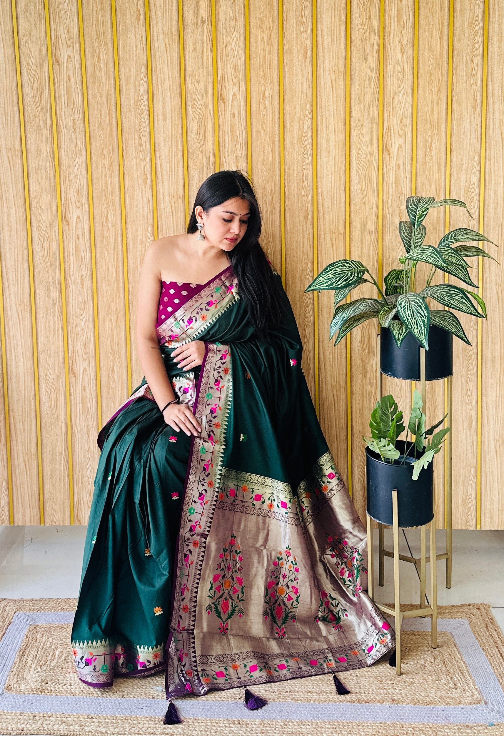 Paithani Soft Silk Saree with Butta Design