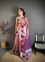 Pure Kanjivaram Silk Saree with Silver Zari Pallu