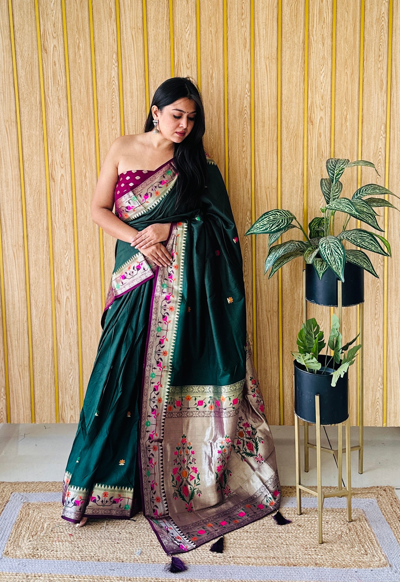 Paithani Soft Silk Saree with Butta Design Main image