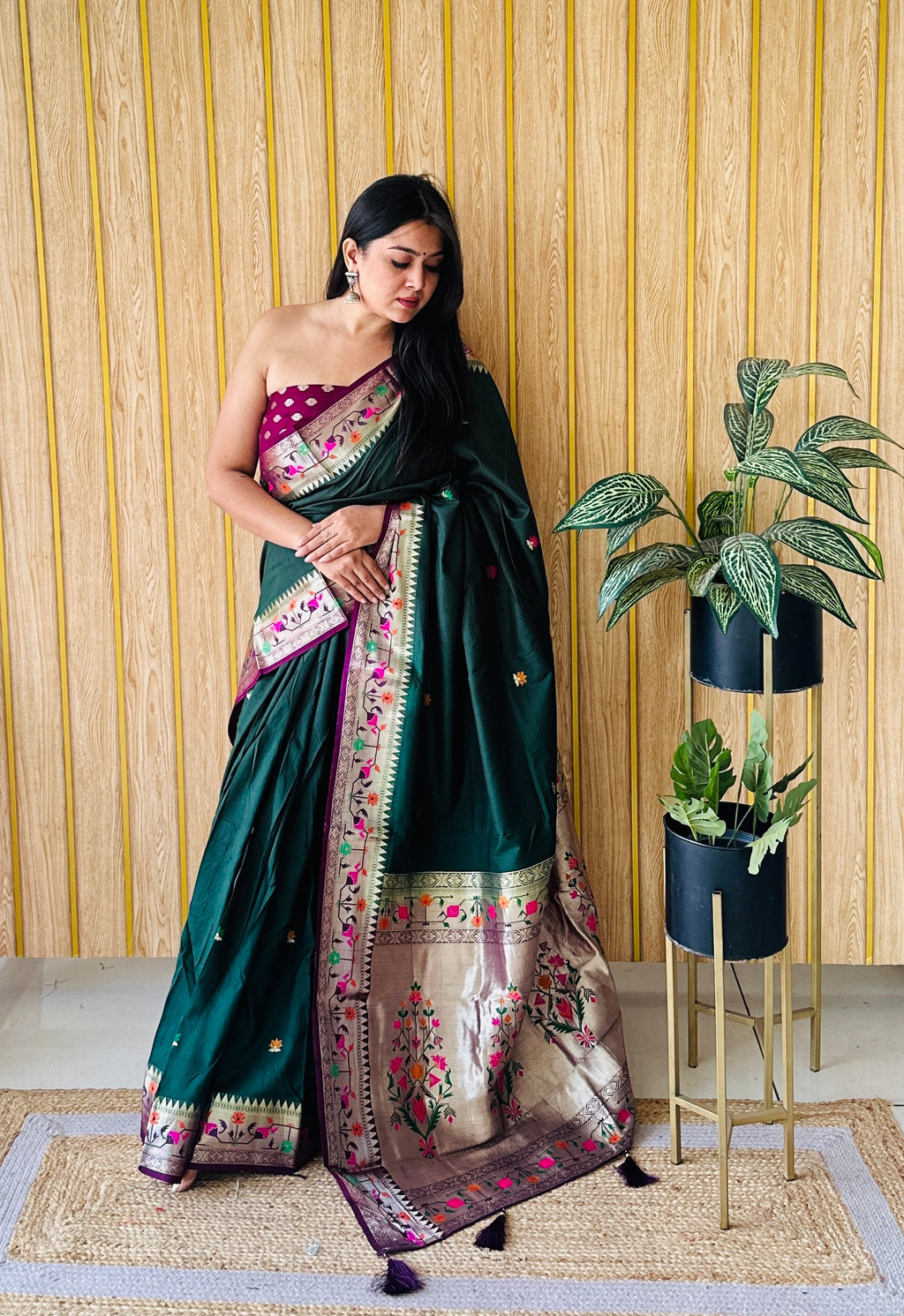 Paithani Soft Silk Saree with Butta Design
