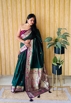 Paithani Soft Silk Saree with Butta Design