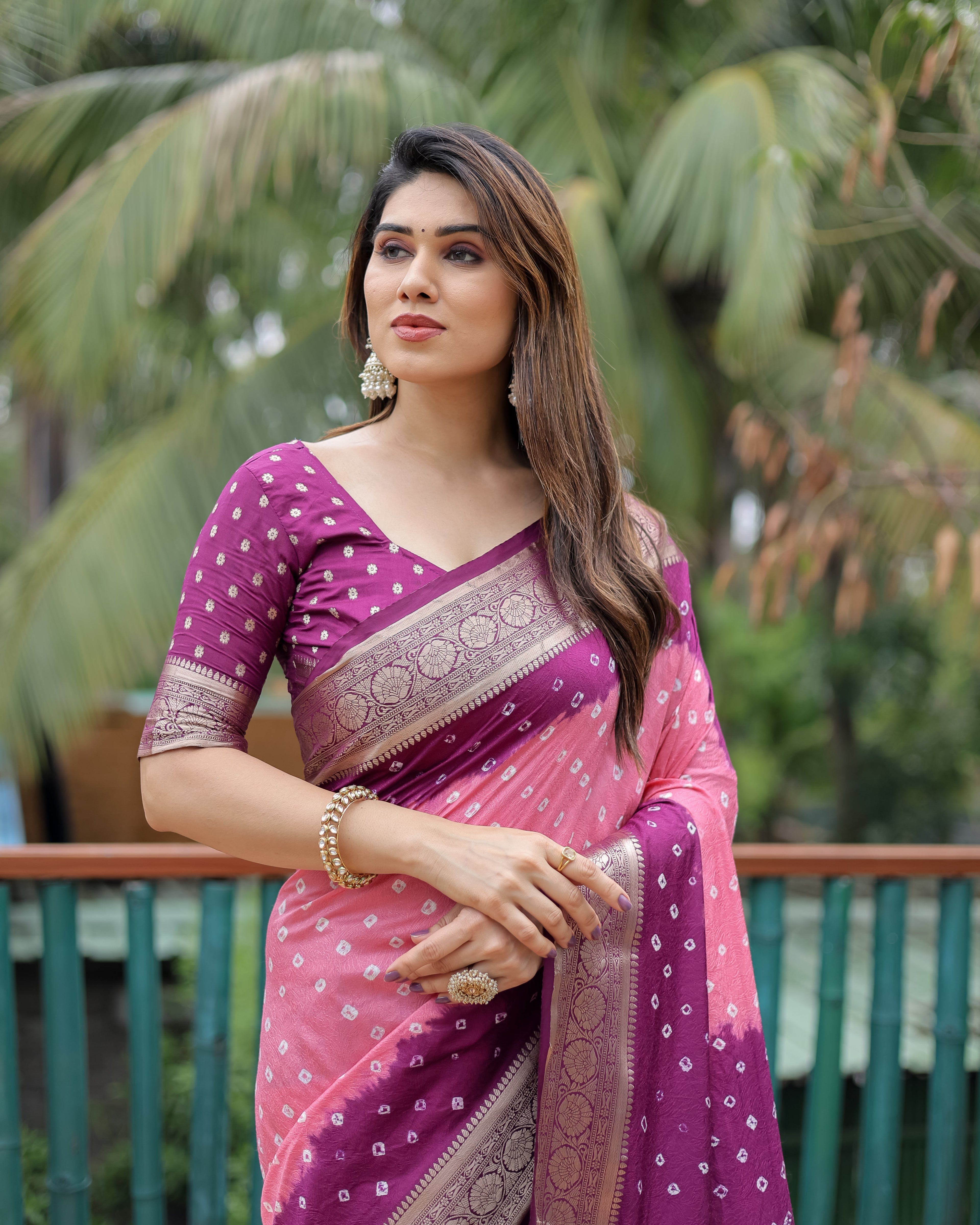Dola Soft Silk Bandhej Paithani Saree
