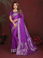 Luxury Soft Satin Silk Hand Dyed Gala Pallu Saree