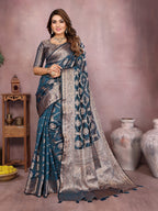 Traditional Banarasi Organza Saree with Intricate Butti Design