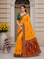 Dola Silk Saree with Diamond Work and Jacquard Border