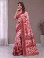 Pure Soft Pashmina Silk Saree with Kashmiri Woven Pallu