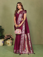 Paithani Silk Gala Pallu Tie-Dye Saree with Zari Border