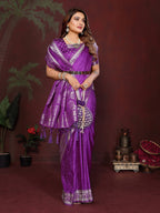 Luxury Soft Satin Silk Hand Dyed Gala Pallu Saree