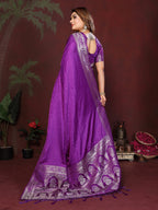 Luxury Soft Satin Silk Hand Dyed Gala Pallu Saree