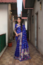 Pure Bandhej Silk Saree with Matka Border