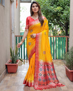 Dola Silk Saree with Contrast Border and Rich Pallu