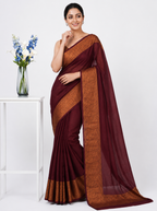 Unique Wine Soft Silk Saree With Wonderful Blouse Piece