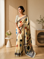 Premium Soft Silk Saree with Mill Print