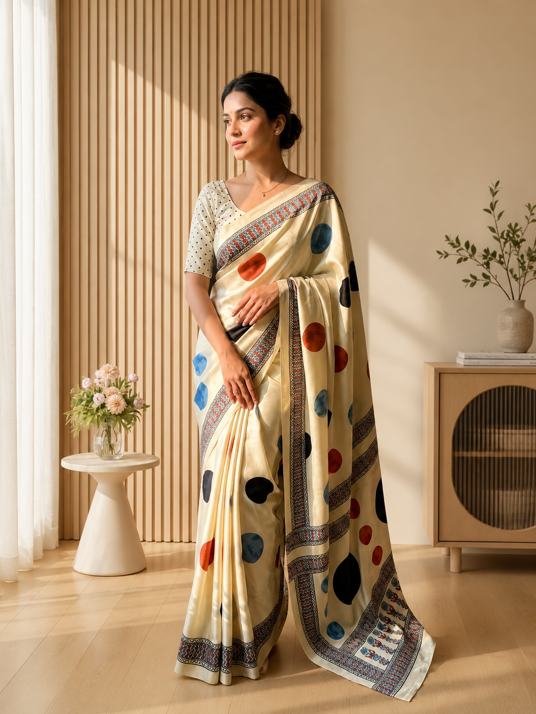 Premium Soft Silk Saree with Mill Print